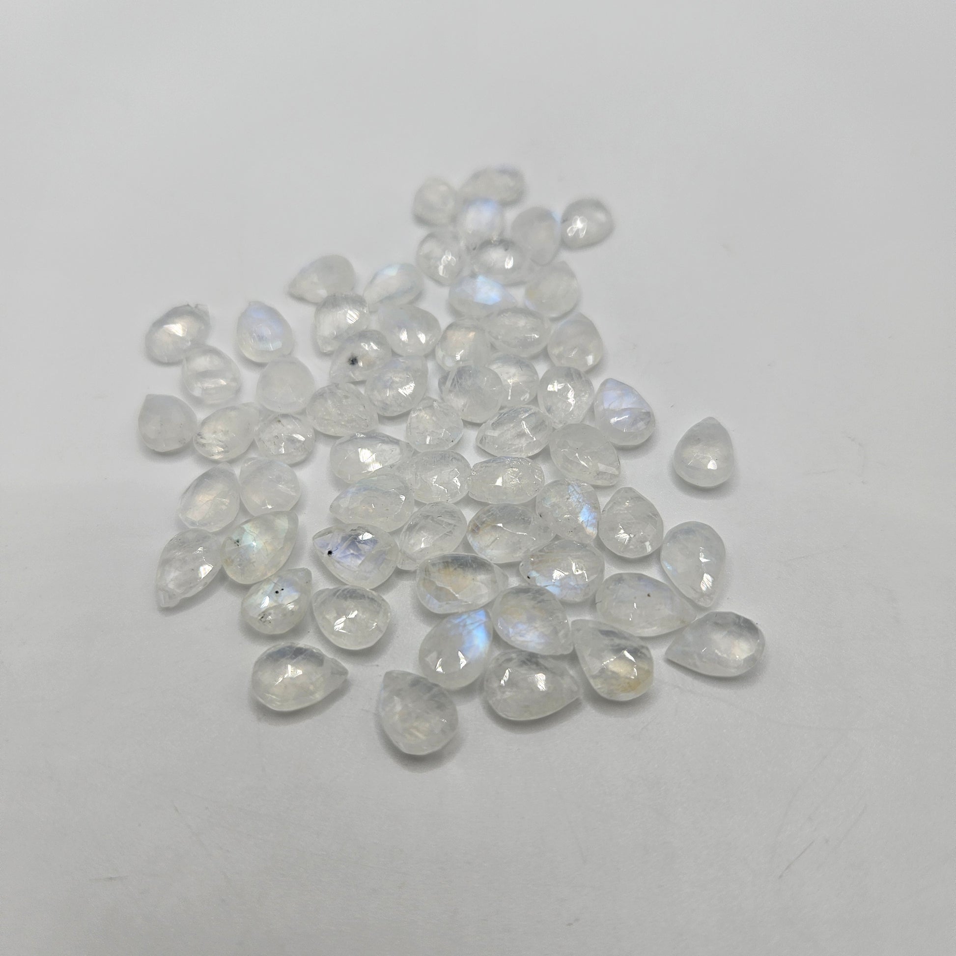 3x6mm Faceted Moonstone Top Drill Single Bead.
