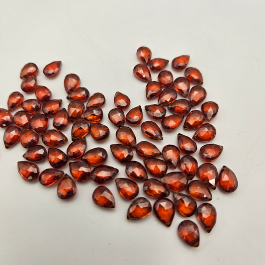3x6mm Faceted Orange Zircon Top Drill Single Bead.