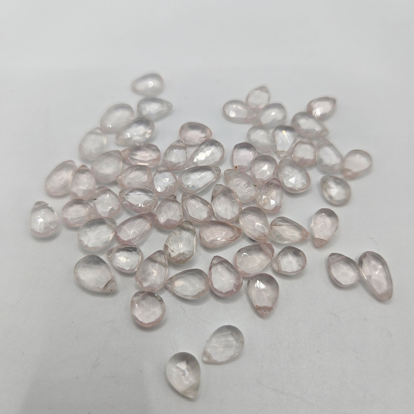3x6mm Faceted Rose Quartz Top Drill Single Bead.