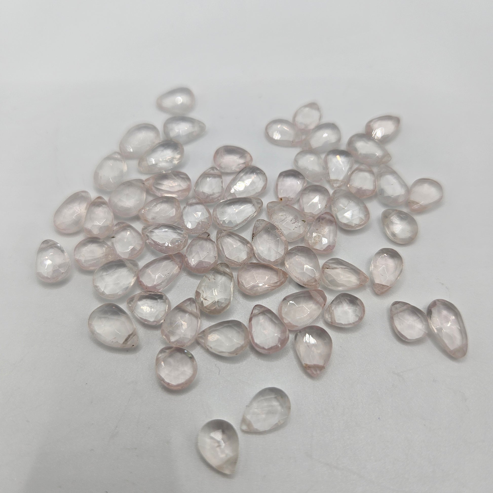 3x6mm Faceted Rose Quartz Top Drill Single Bead.