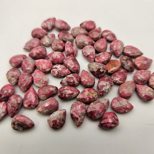 3x6mm Faceted Thulite Top Drill Single Bead.