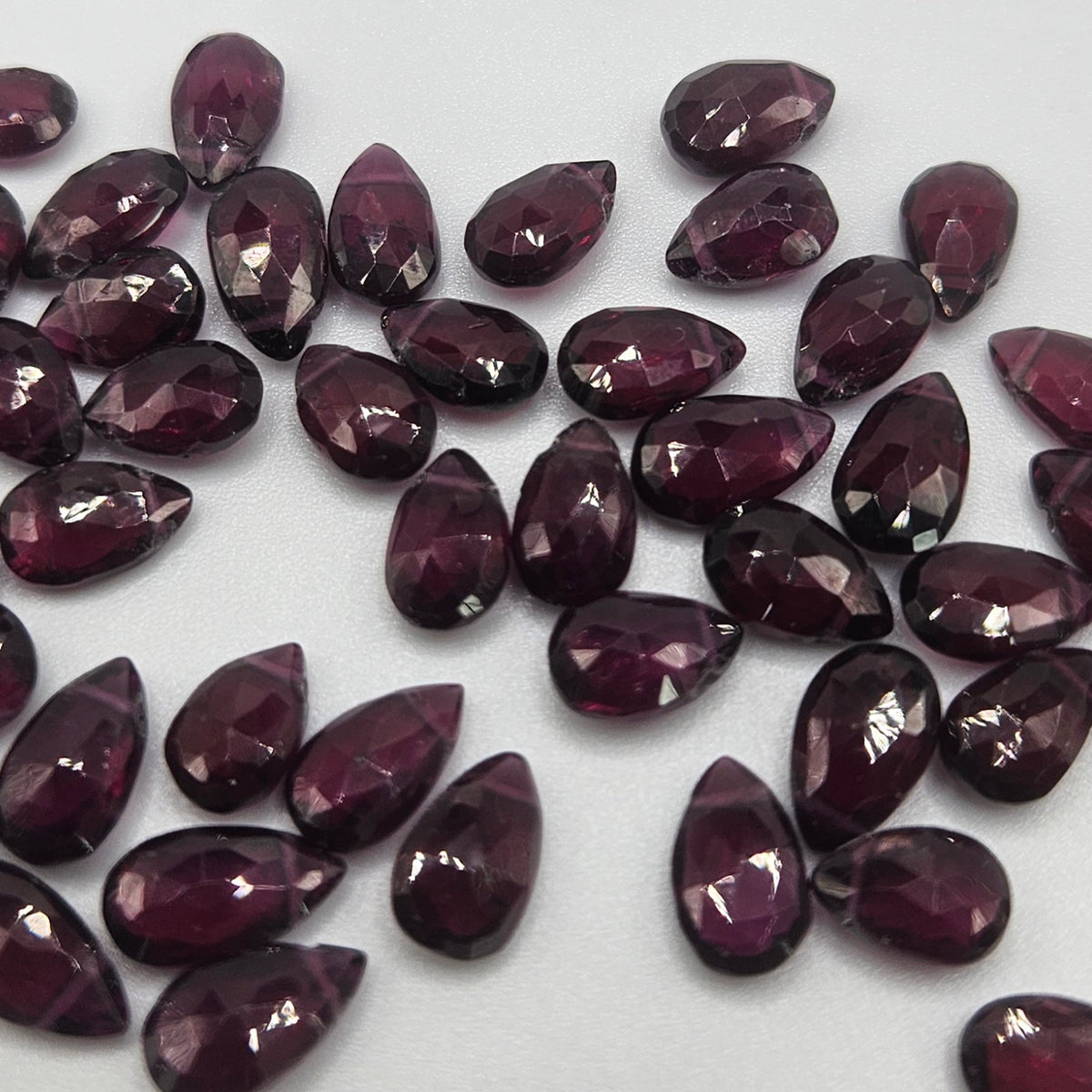 3x8mm Faceted Garnet Top Drill Single Bead.