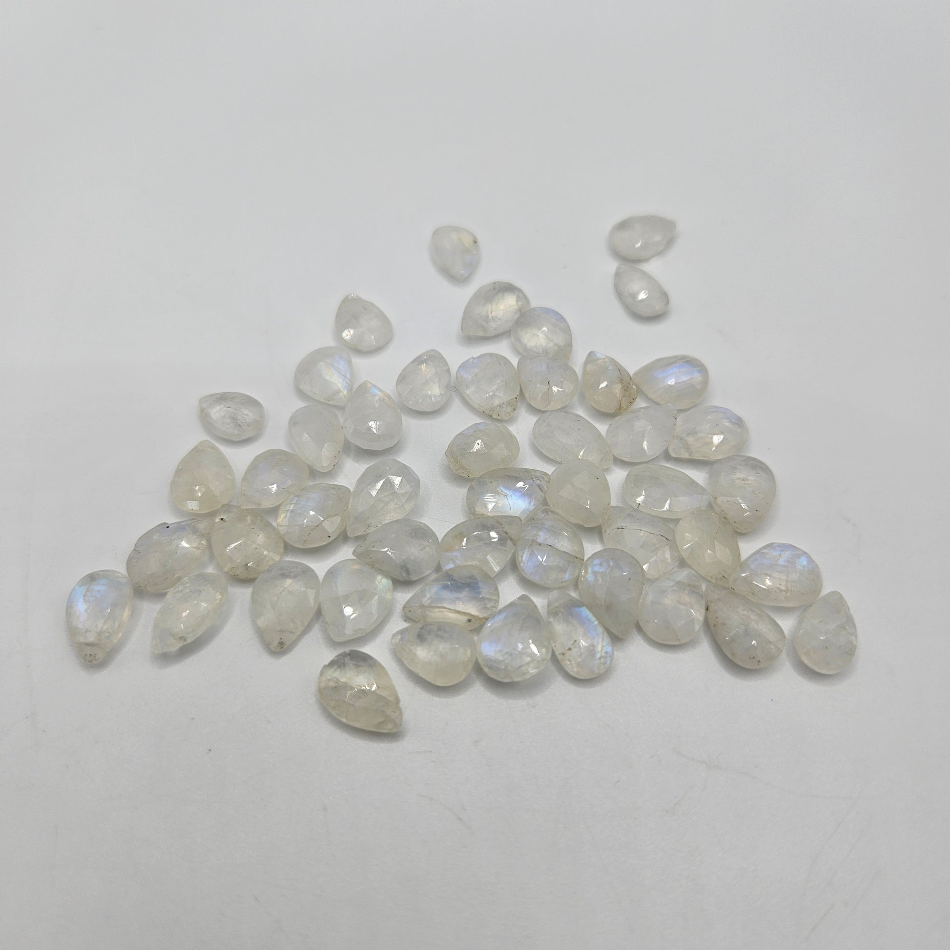 3x8mm Faceted Moonstone Top Drill Single Bead.