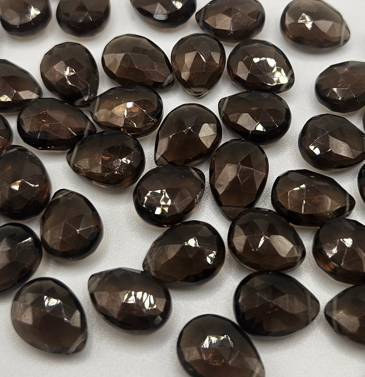 3x8mm Faceted Smoky Quartz Top Drill Single Bead.