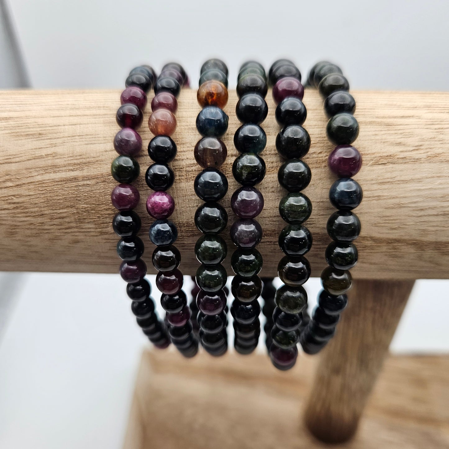 4-5mm Watermelon Tourmaline Stretch Bracelet.