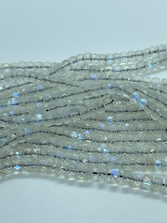 4-6mm Clear Moonstone Graduated Bead Strand.