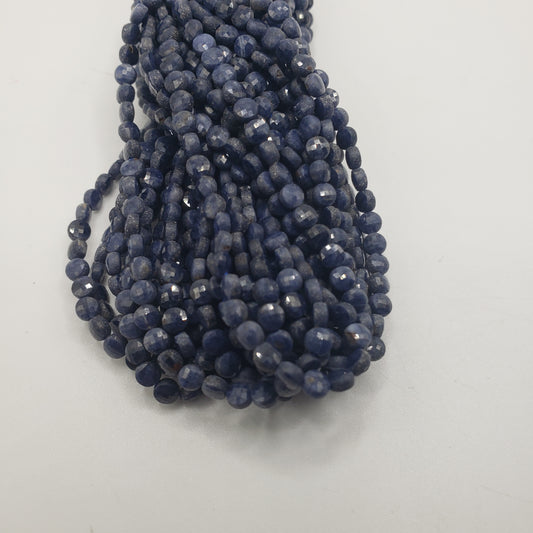 4mm Africa Sapphire Coin Faceted Bead Strand.