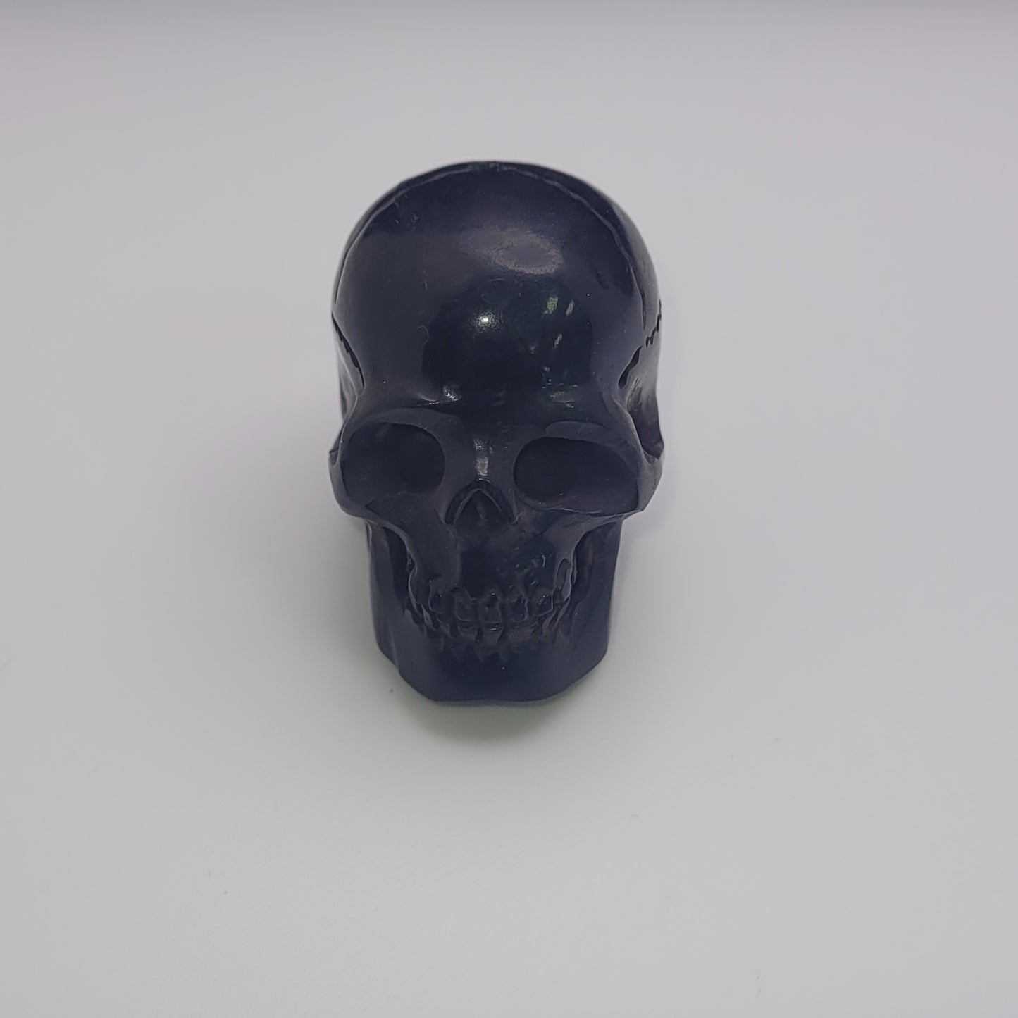 40mm Carved Black Bone Skull Single Bead.