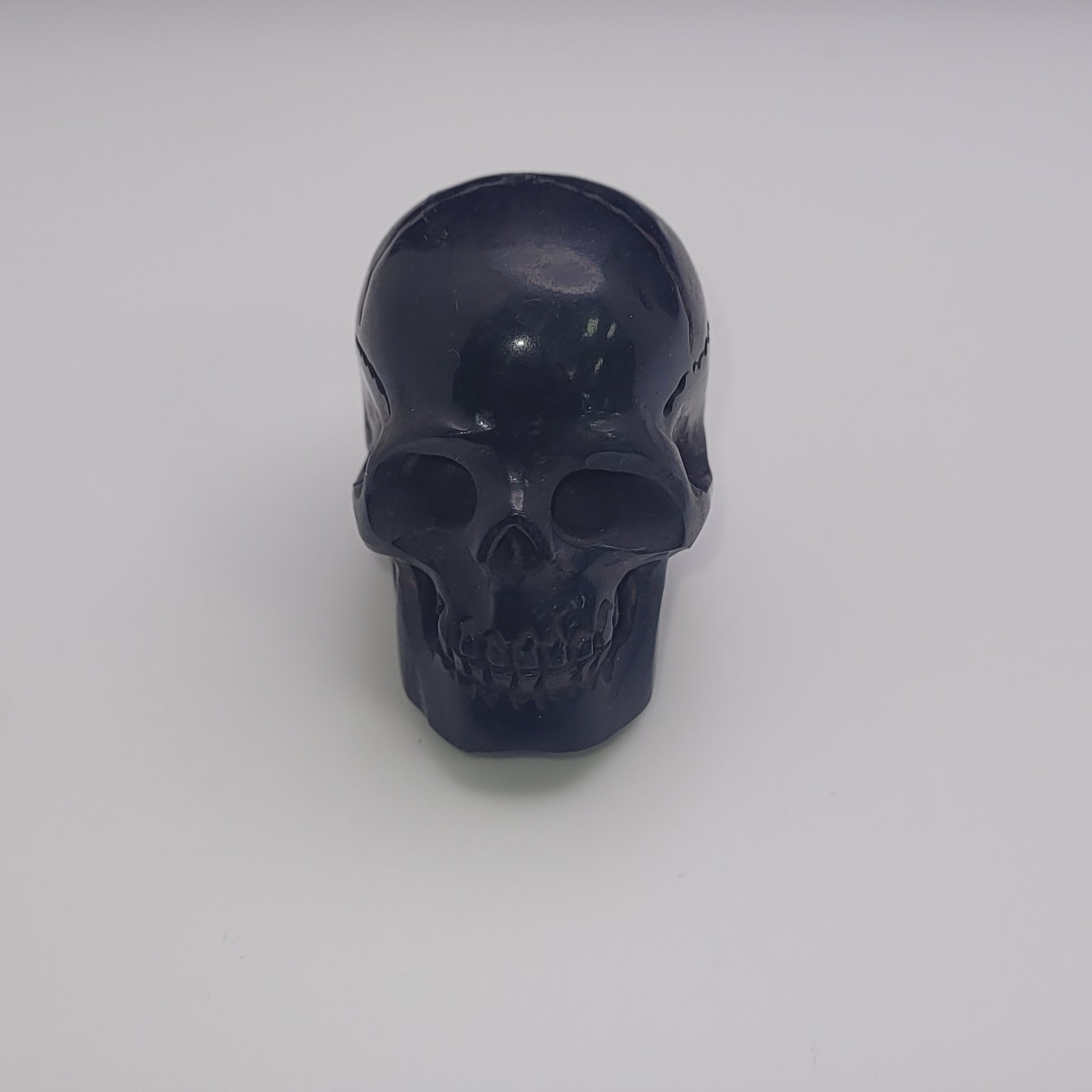 40mm Carved Black Bone Skull Single Bead.