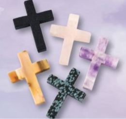 45mm Side Drilled Gemstone Cross Pendant.