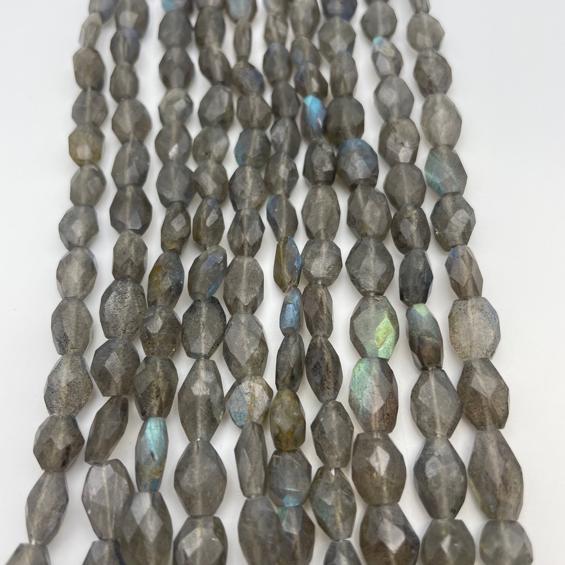 9mm Labradorite Faceted Oval Strand