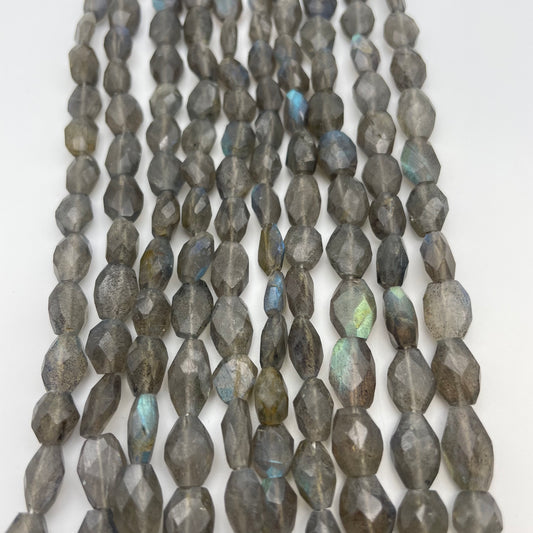 9mm Labradorite Faceted Oval Strand