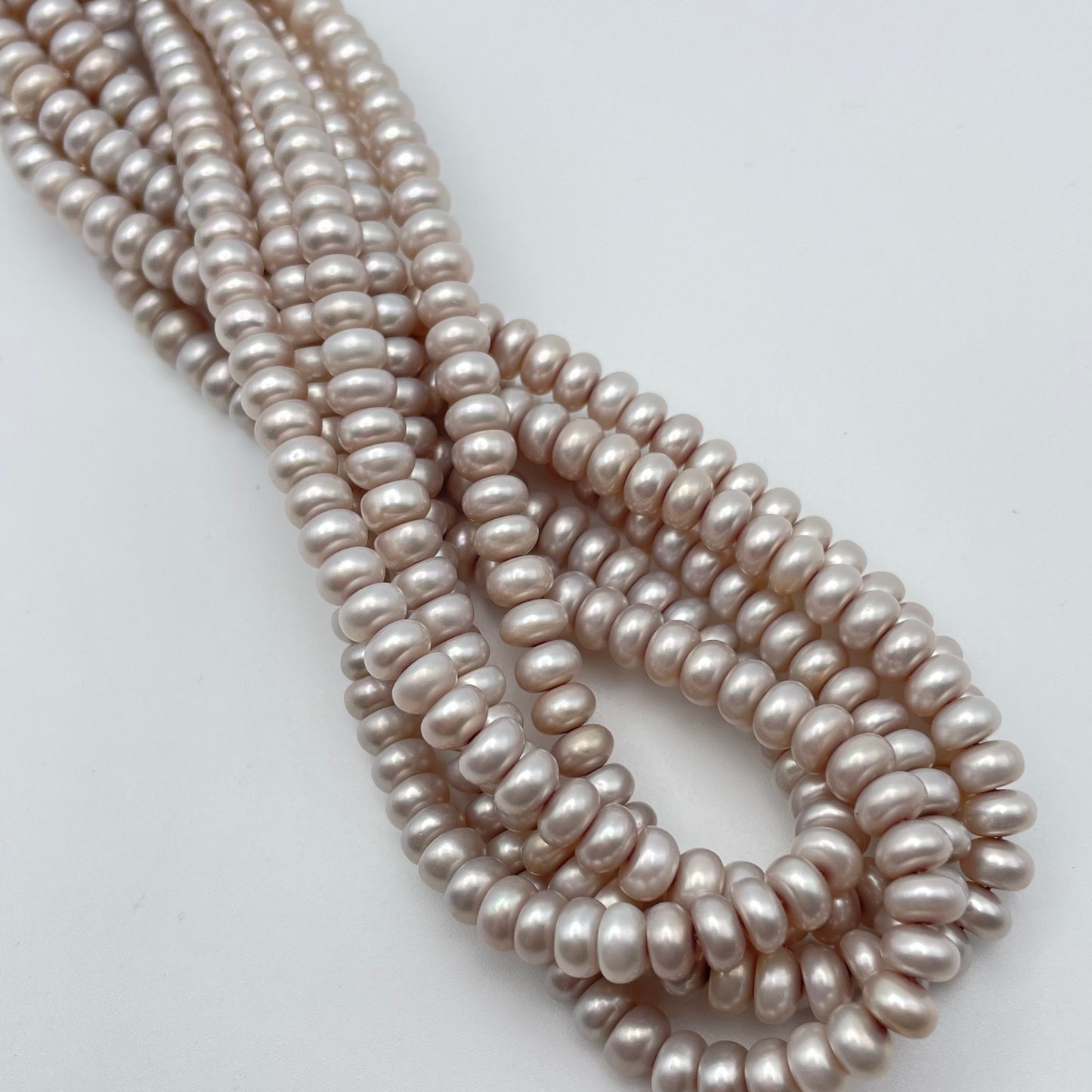 6mm Heishe Pearl White & Peacock Strand