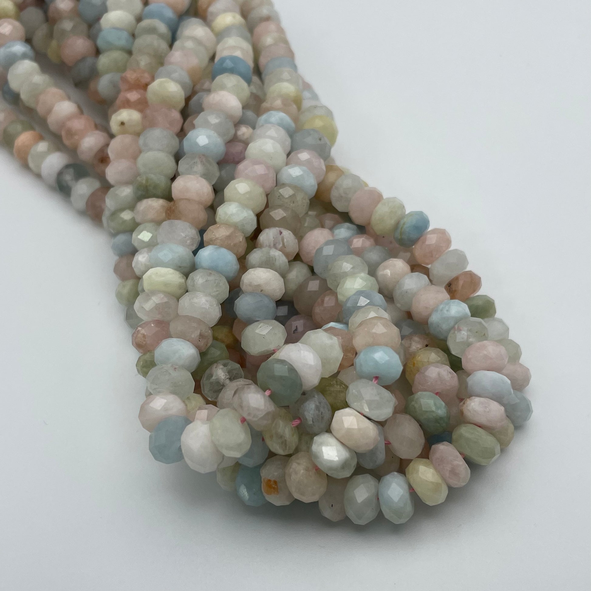8mm Morganite Rondelle Faceted