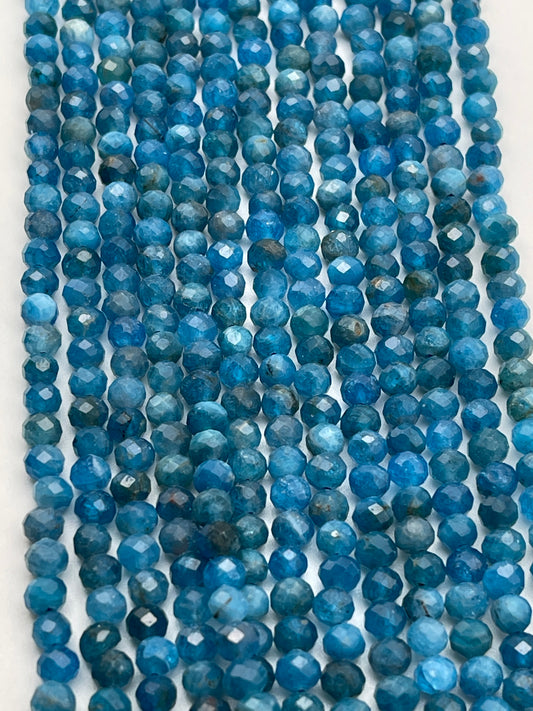 4mm Apatite Faceted Bead Strand.