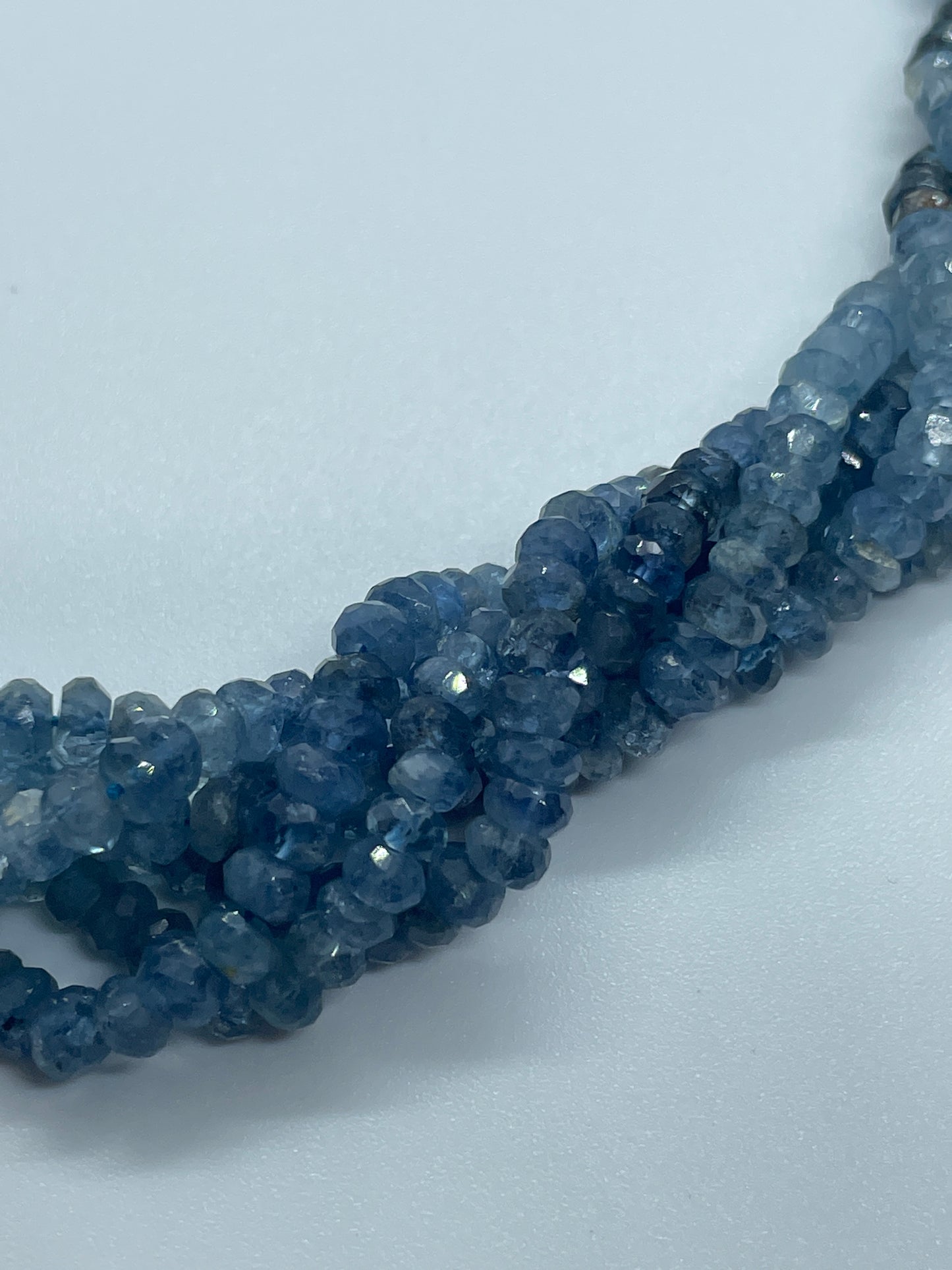 4mm Aquamarine Faceted Roundel Bead Strand.