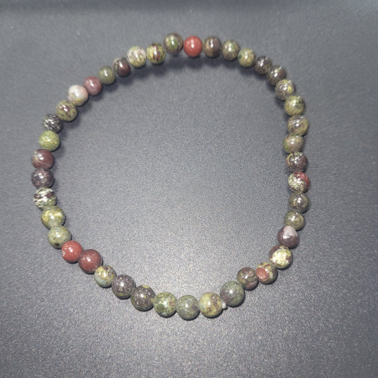 4mm Bloodstone Stretch Bracelet.