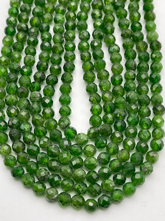 4mm Chrome Diopside Faceted Round.
