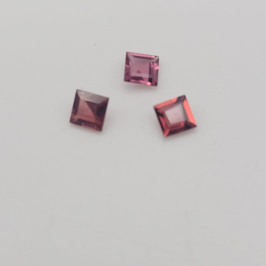 4mm Garnet Princess Cut EACH.