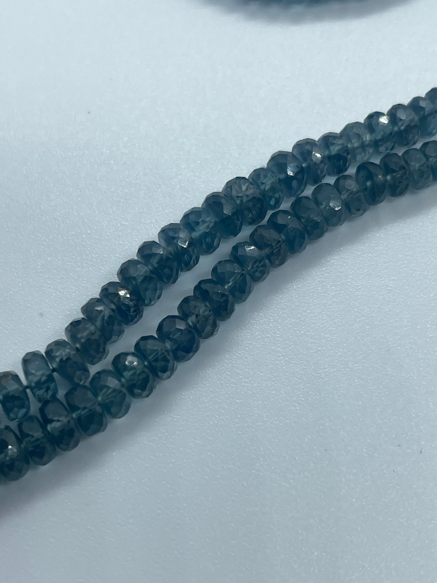 4mm Green Kyanite Faceted Rondelle Bead Strand.