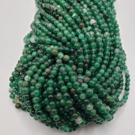 4mm Green Mica Bead Strand.