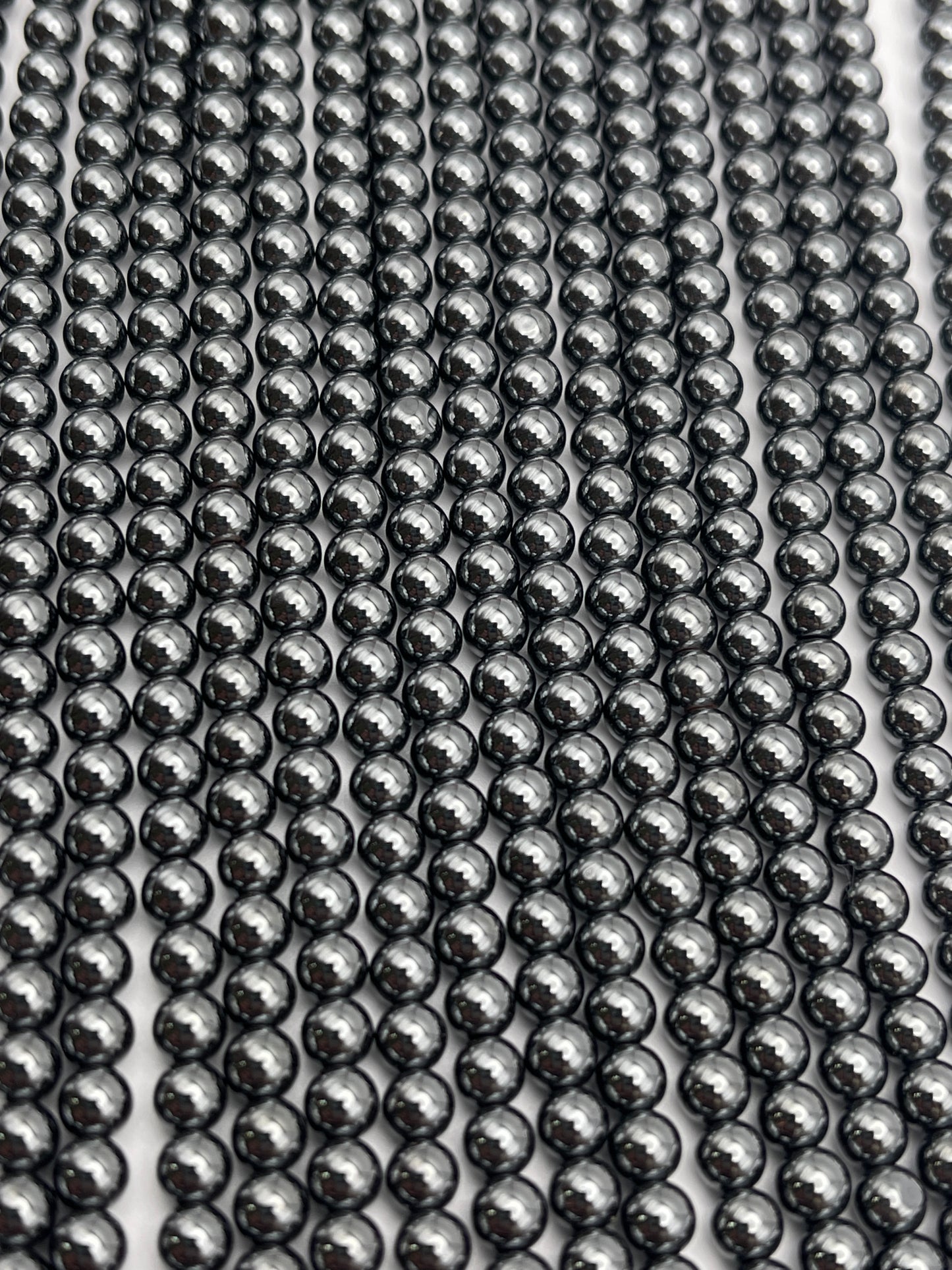 4mm Hematite Round Bead Strand.