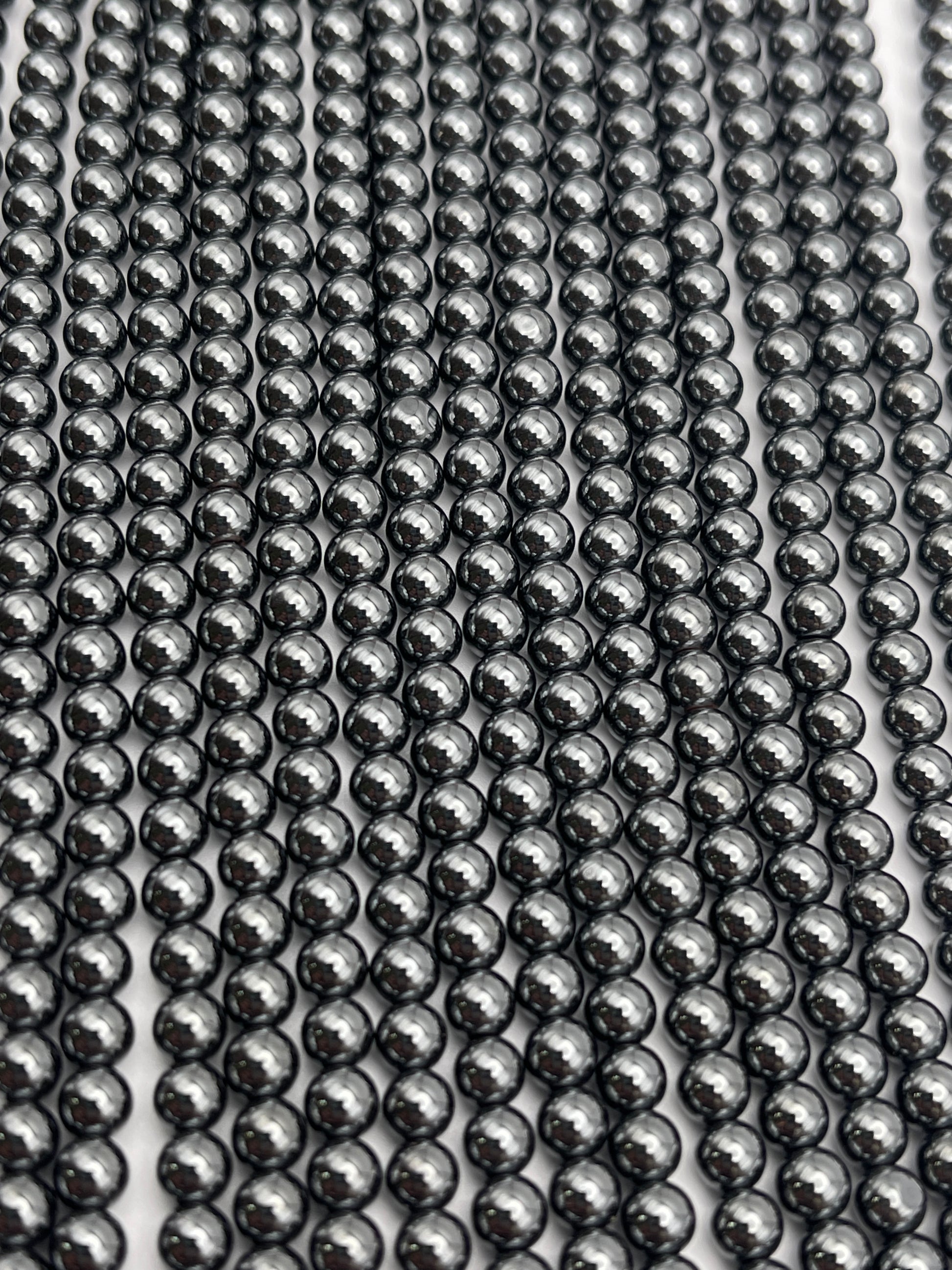 4mm Hematite Round Bead Strand.