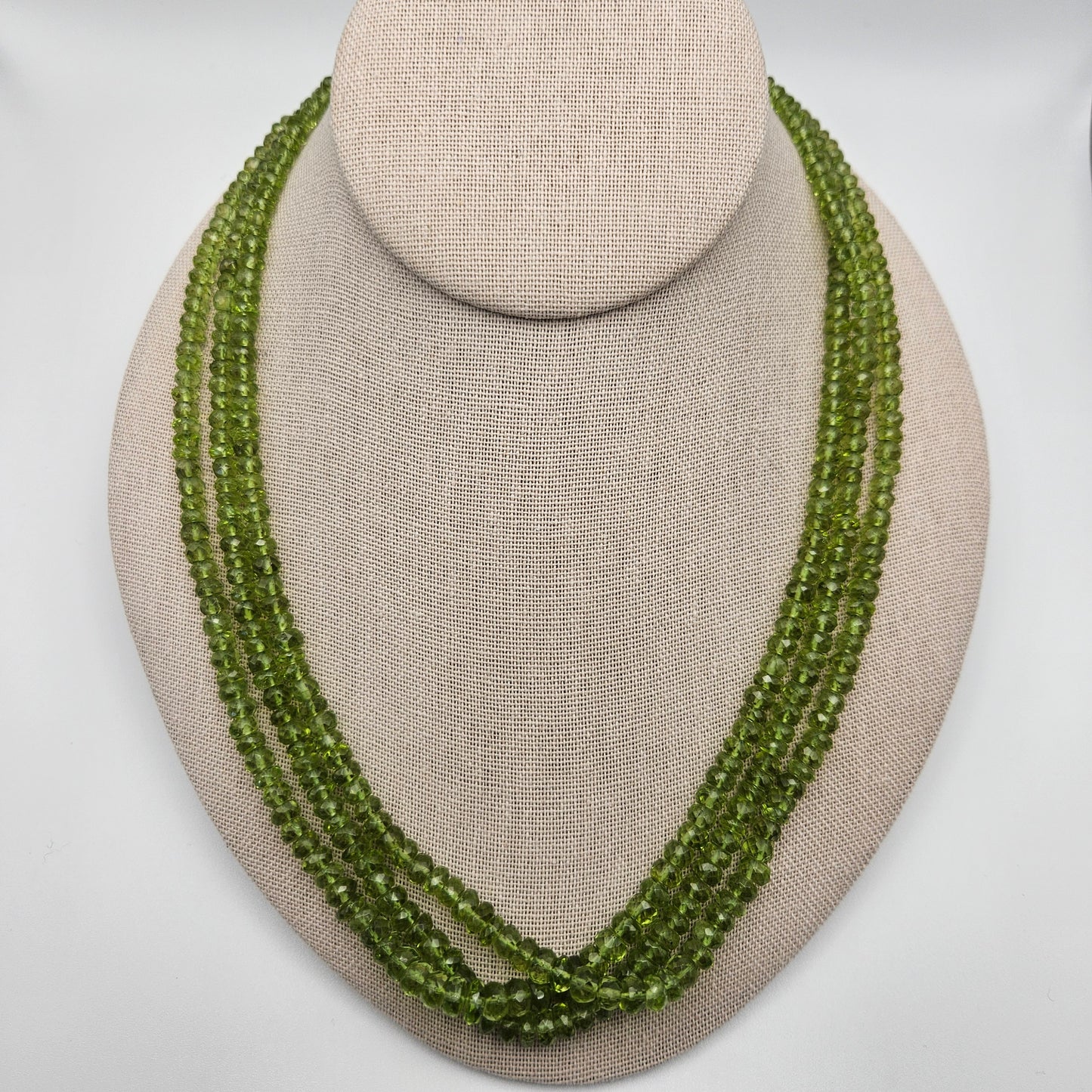 4mm-6mm Peridot Graduated Faceted Bead Strand.