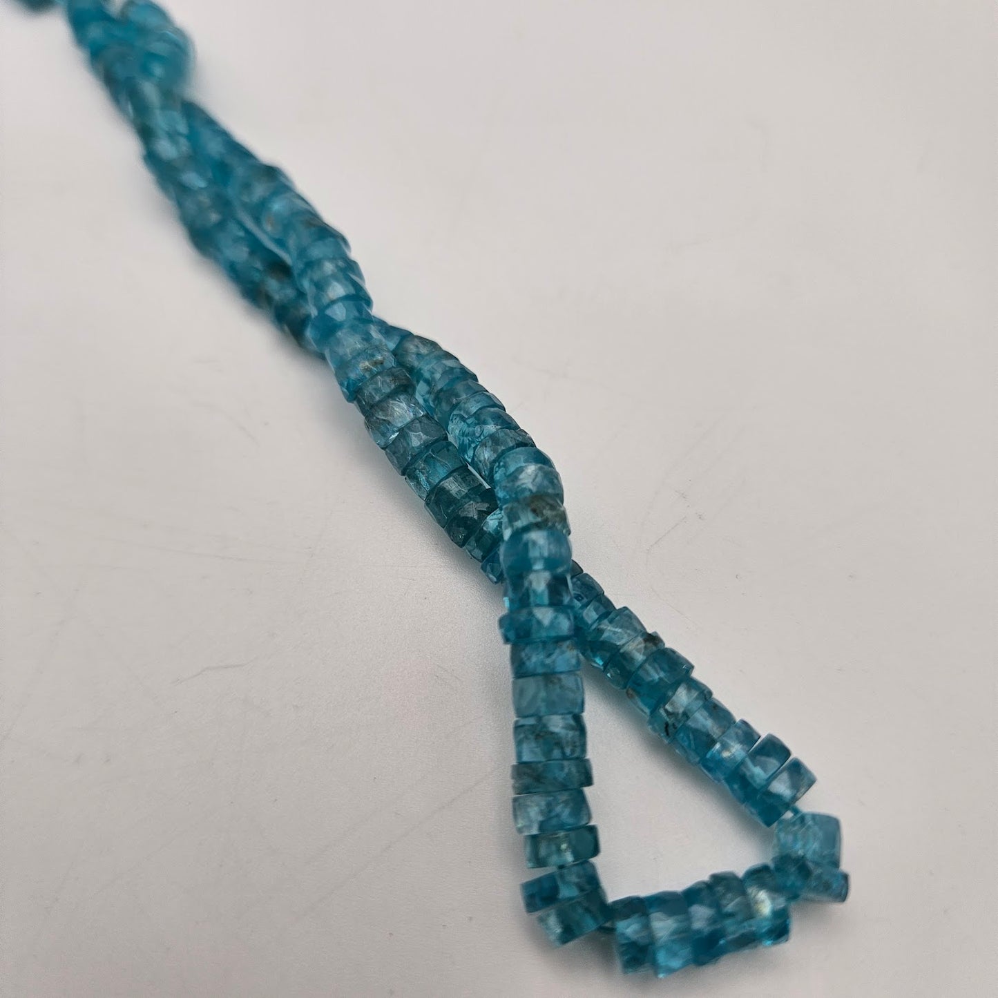 4mm Apatite Rondell Faceted Bead Strand.