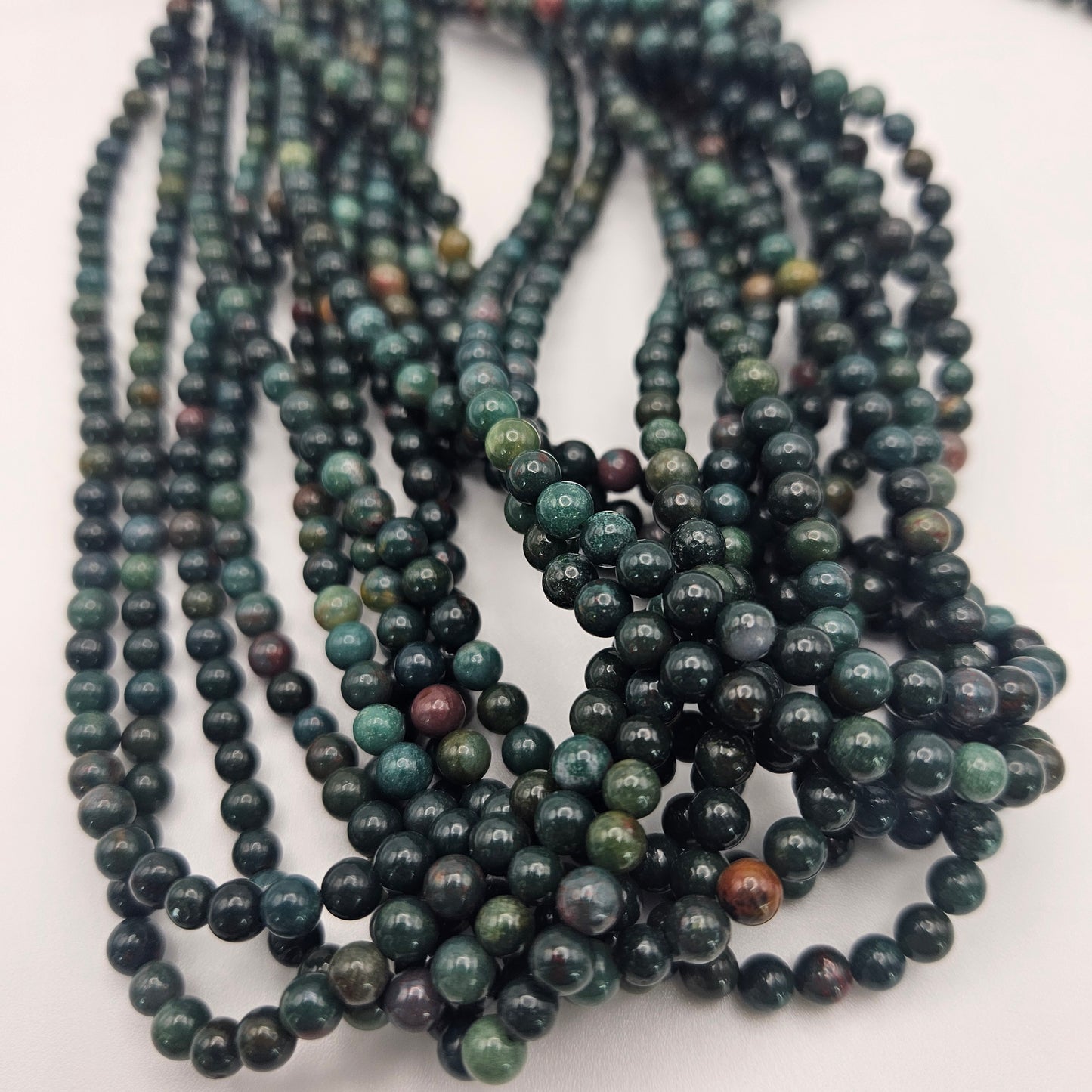4mm Bloodstone Round Bead Strand.