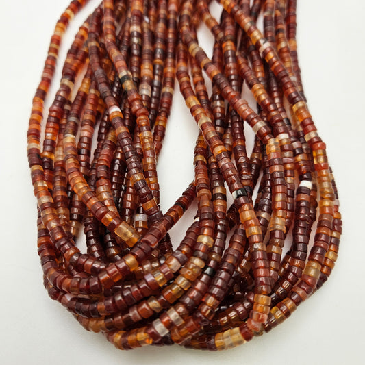 4mm Carnelian Heishi Bead Strand.