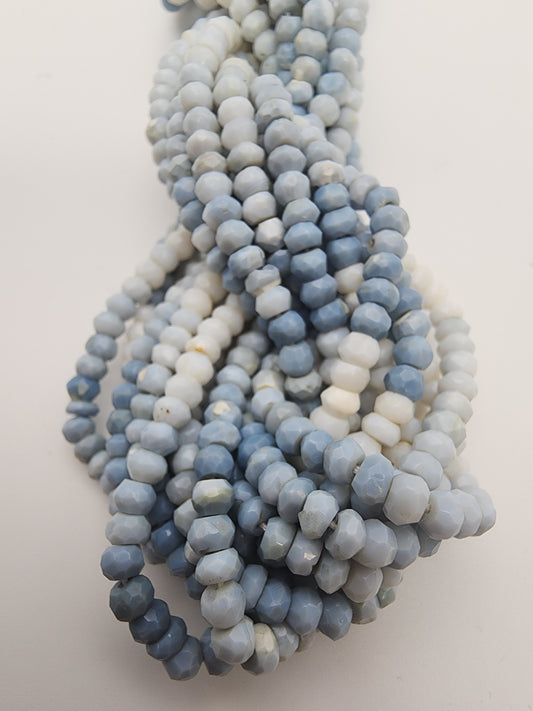 4mm Common Blue Opal Rondell Bead Strand.