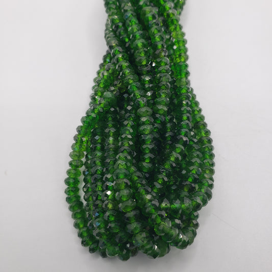 4mm Diopside Faceted Rondelle Bead Strand.