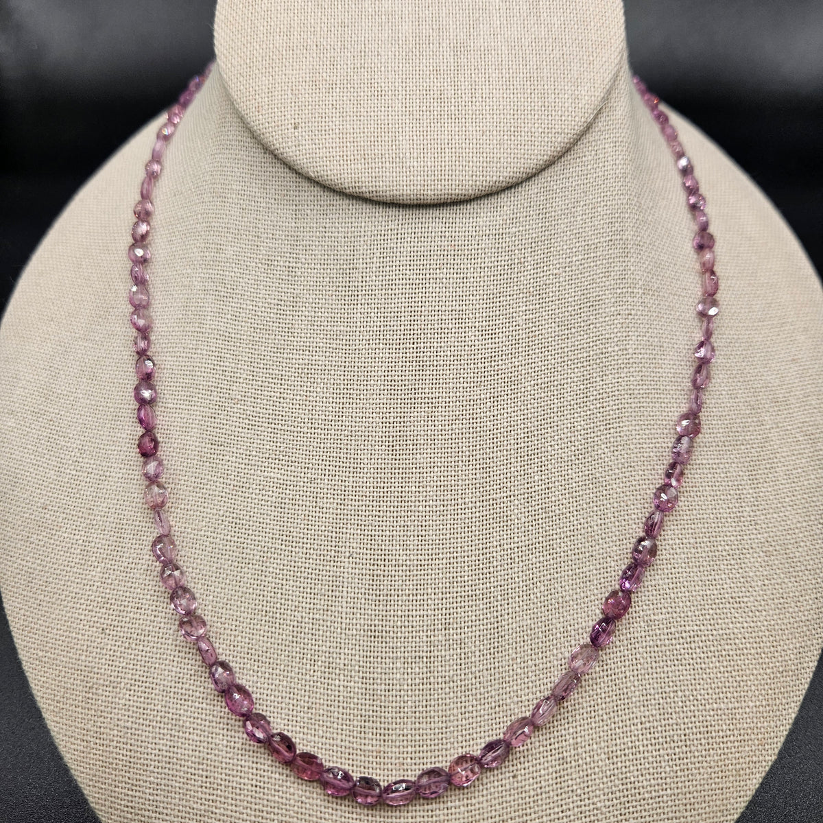 4mm Faceted Malaya Garnet Oval Bead Strand.