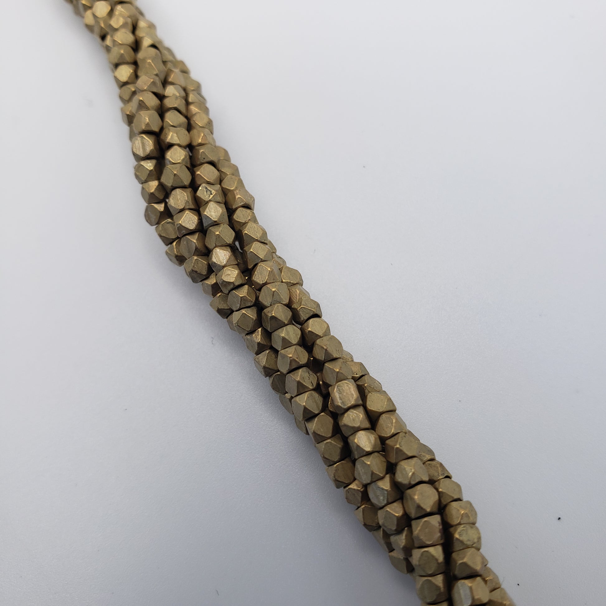 4mm Gold Cubed Faceted Matte Gold Seed Beads.