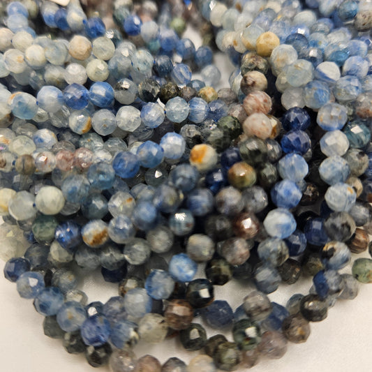 4mm Kyanite Faceted Round Bead Strand.