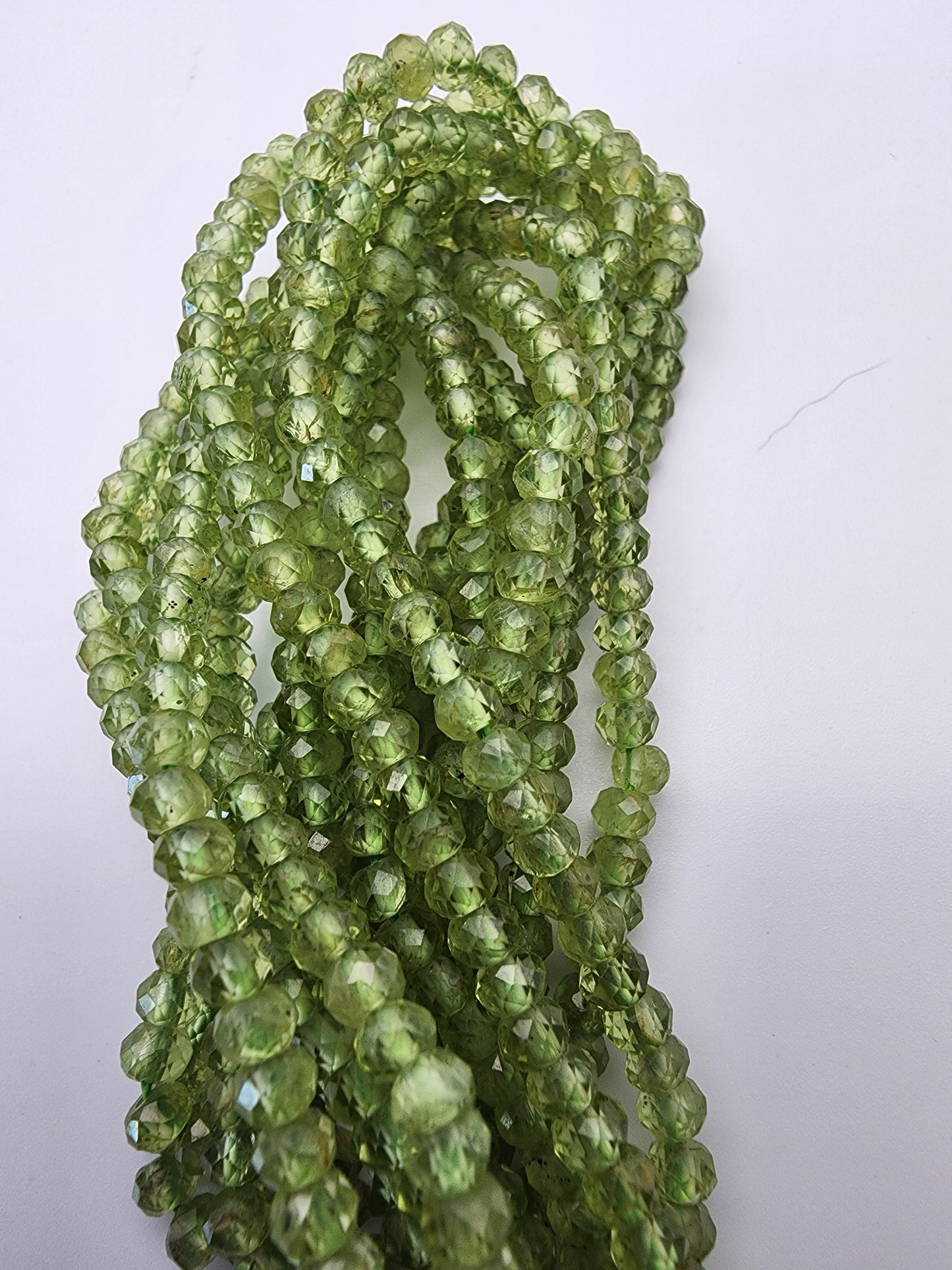 4mm Peridot Faceted Bead Strand.