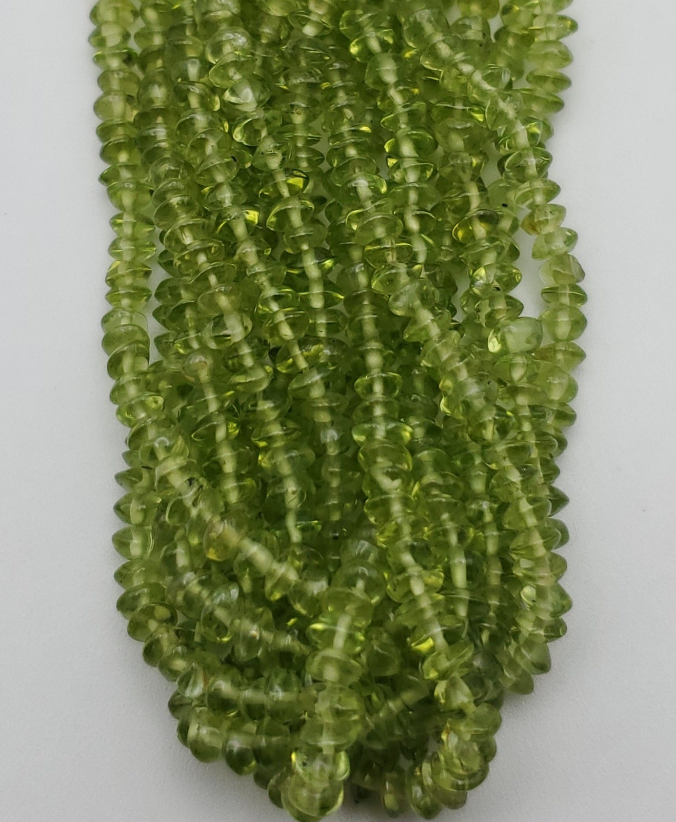 4mm Peridot Rondelle Bead Strand.