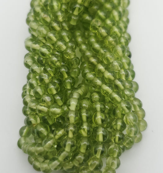 4mm Peridot Round Bead Strand.