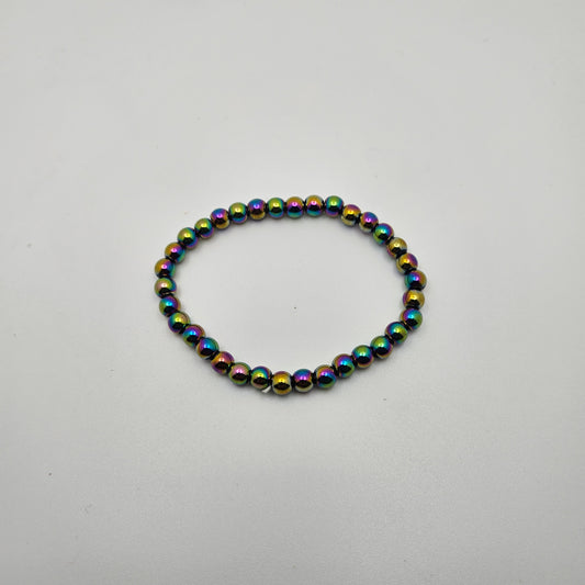 4mm Rainbow Hematite Stretch Bracelet.