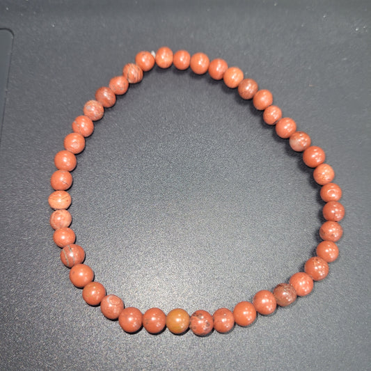 4mm Red Jasper Stretch Bracelet