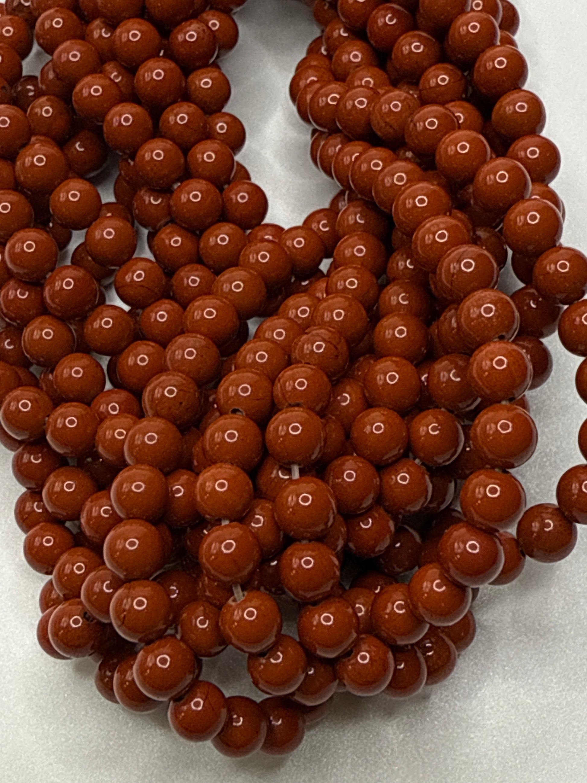 4mm Red Jasper Round Beads.
