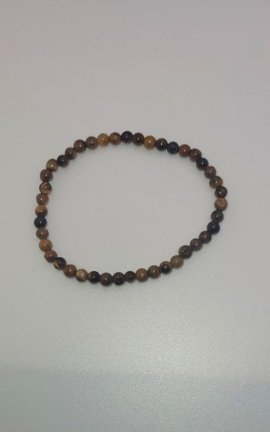 4mm Round Tiger Eye Bracelet.
