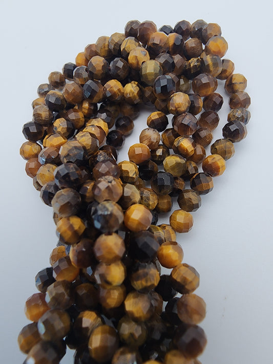 4mm Tiger's Eye Faceted Bead Strand.