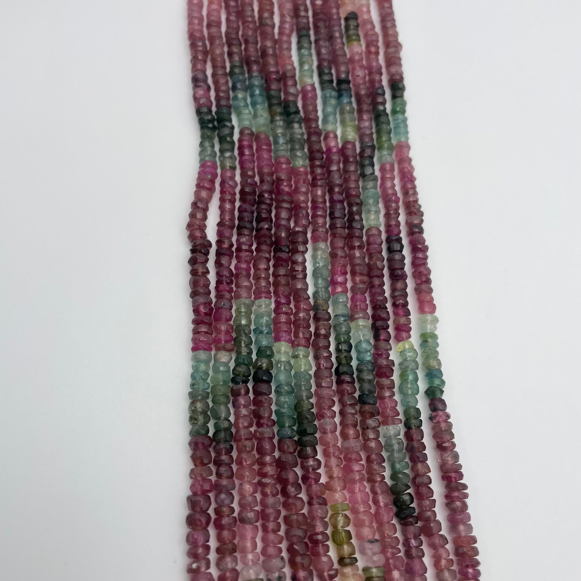 4mm Tourmaline Rondelle Faceted Bead Strand.