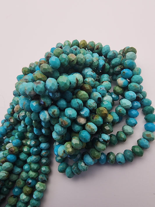4mm Turquoise Faceted Bead Strand.