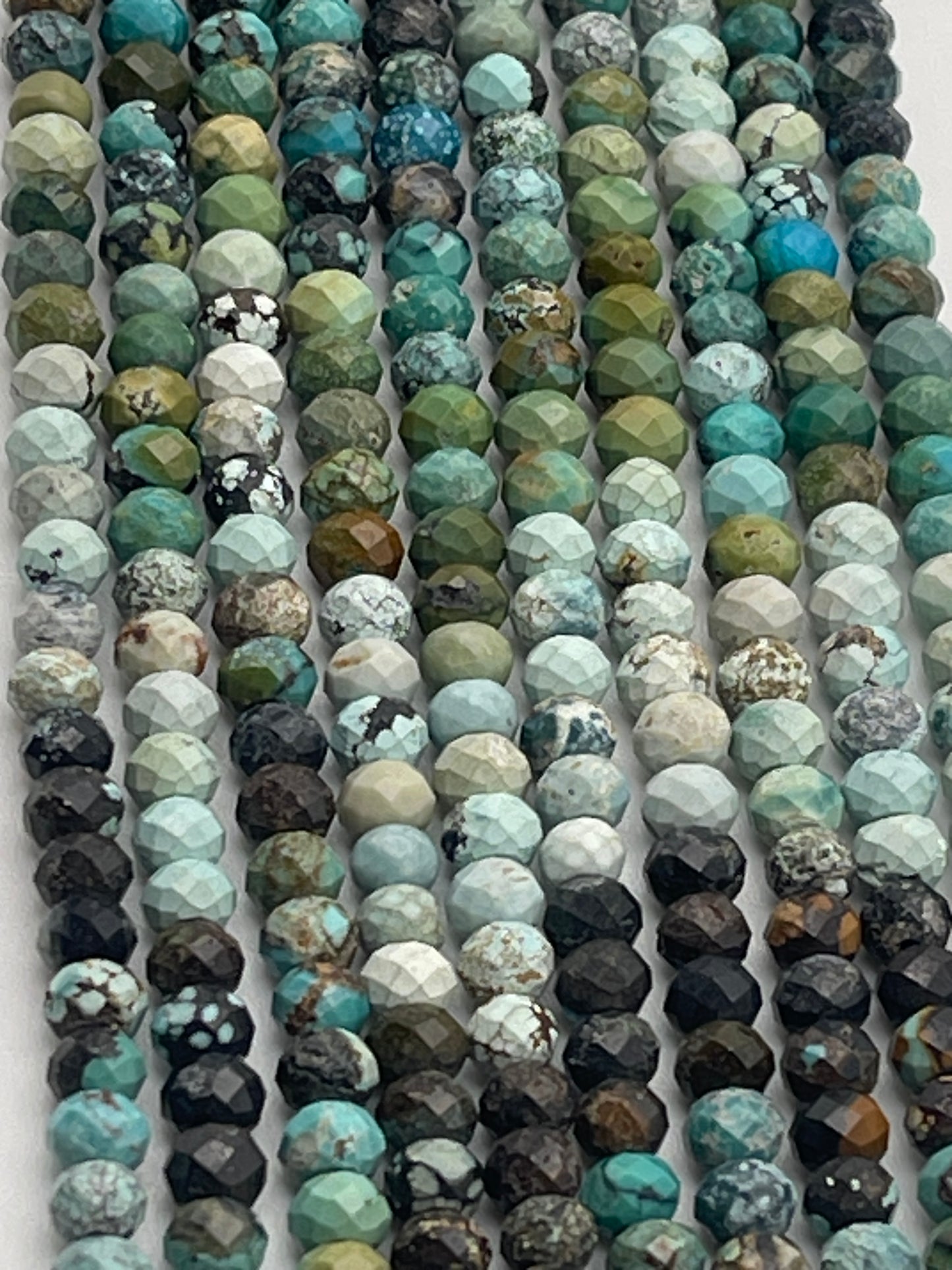 4mm Turquoise Faceted Natural Bead Strand.