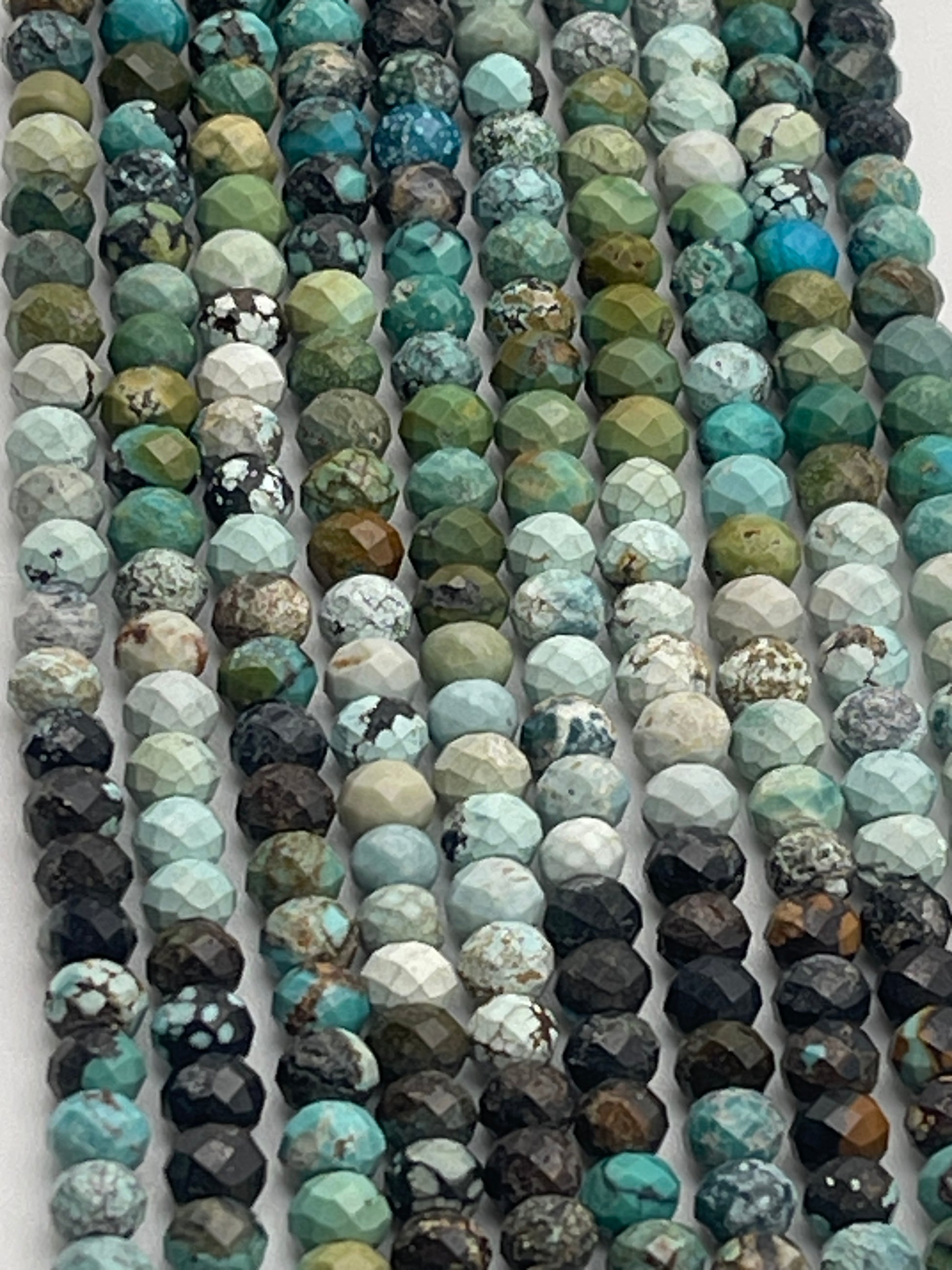 4mm Turquoise Faceted Natural Bead Strand.
