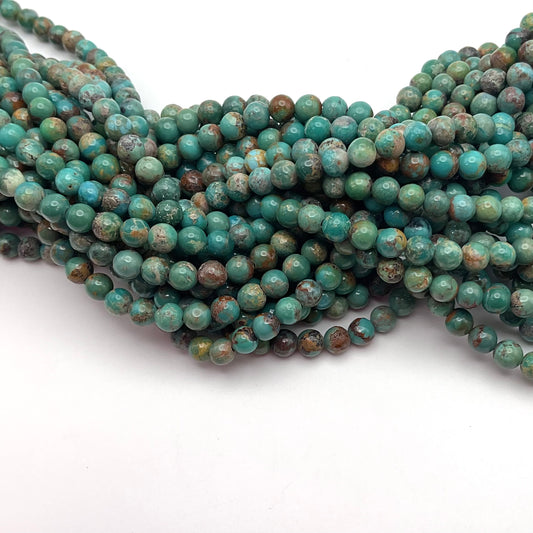 4mm Turquoise Round Smooth Bead Strand.