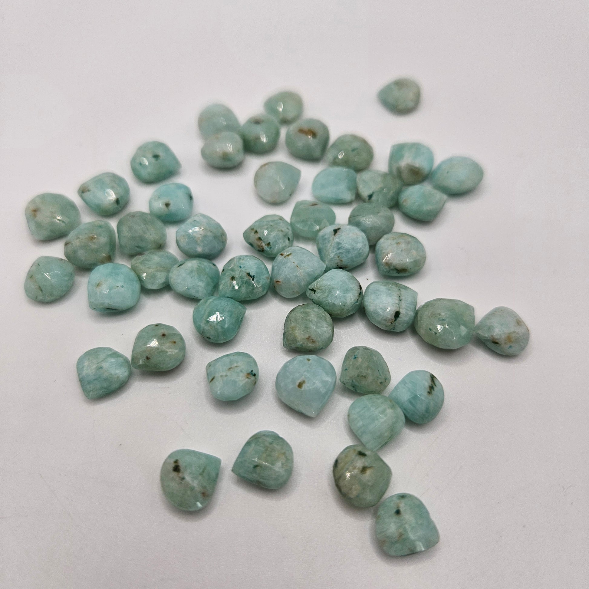 4x10mm Faceted Amazonite Top Drill Single Bead.